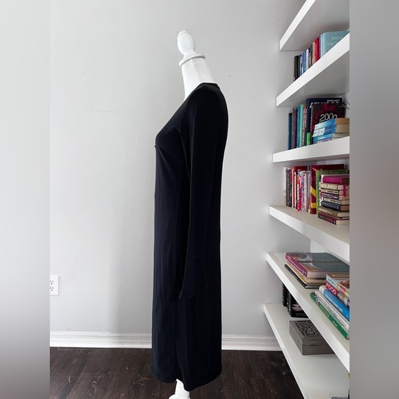 Standard James Perse V-Neck Long Sleeve Knit Dress Black size 3 - Picture 6 of 13